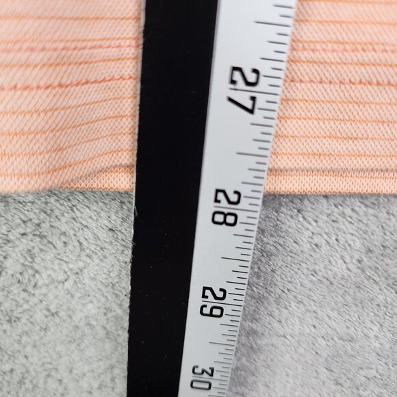 Mens TravisMathew Polo Shirt Orange Striped short sleeve Size L - Picture 12 of 13